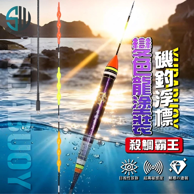 殺鯛霸王 流線型日間浮標 變色龍塗裝 1.5–3.0錢