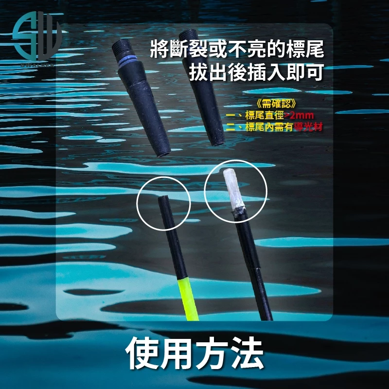 通用防折電子浮標替換頭 綠光LED 33mm（第 4 張）