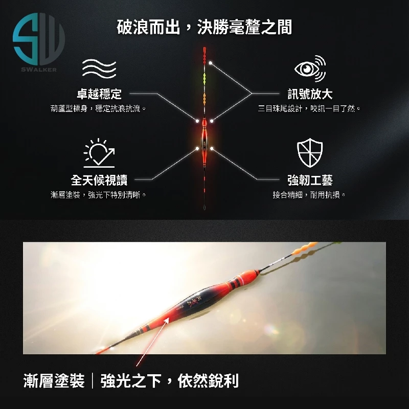射手座 三目珠尾葫蘆型磯釣長標 1.0–4.0號（第 2 張）