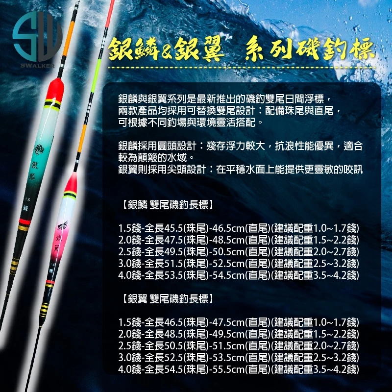 銀鱗/銀翼 雙尾替換長標(巴爾杉木材質)（第 9 張）