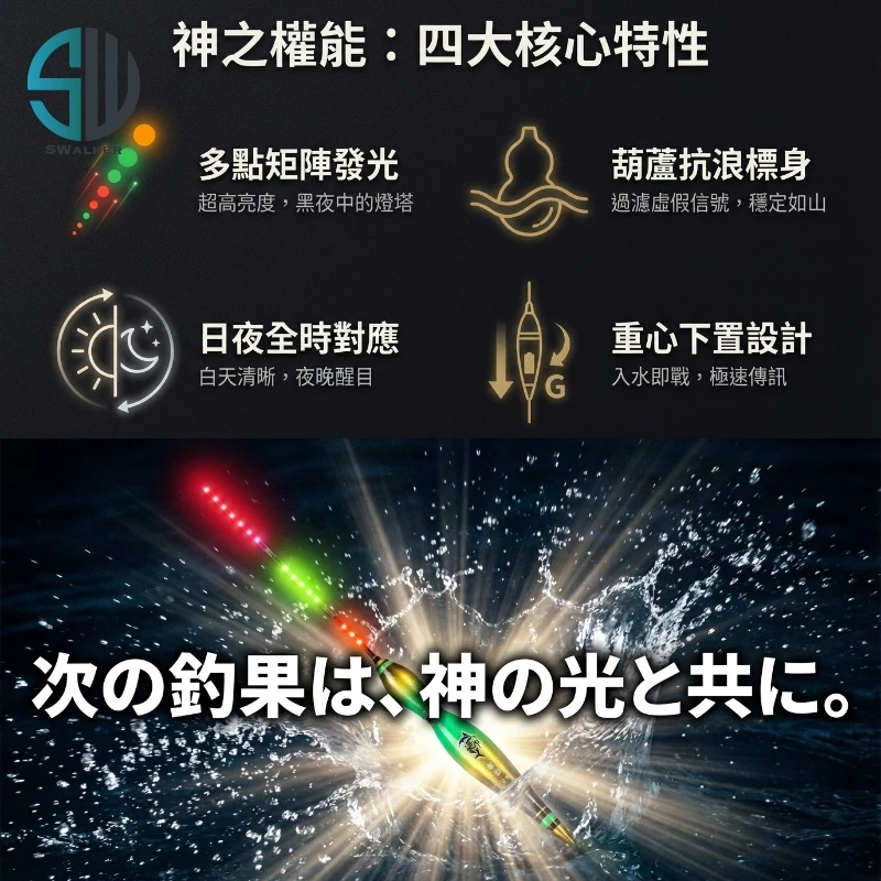 海神之光 葫蘆型敏銳 多LED電子浮標 1.0–4.0錢（第 2 張）
